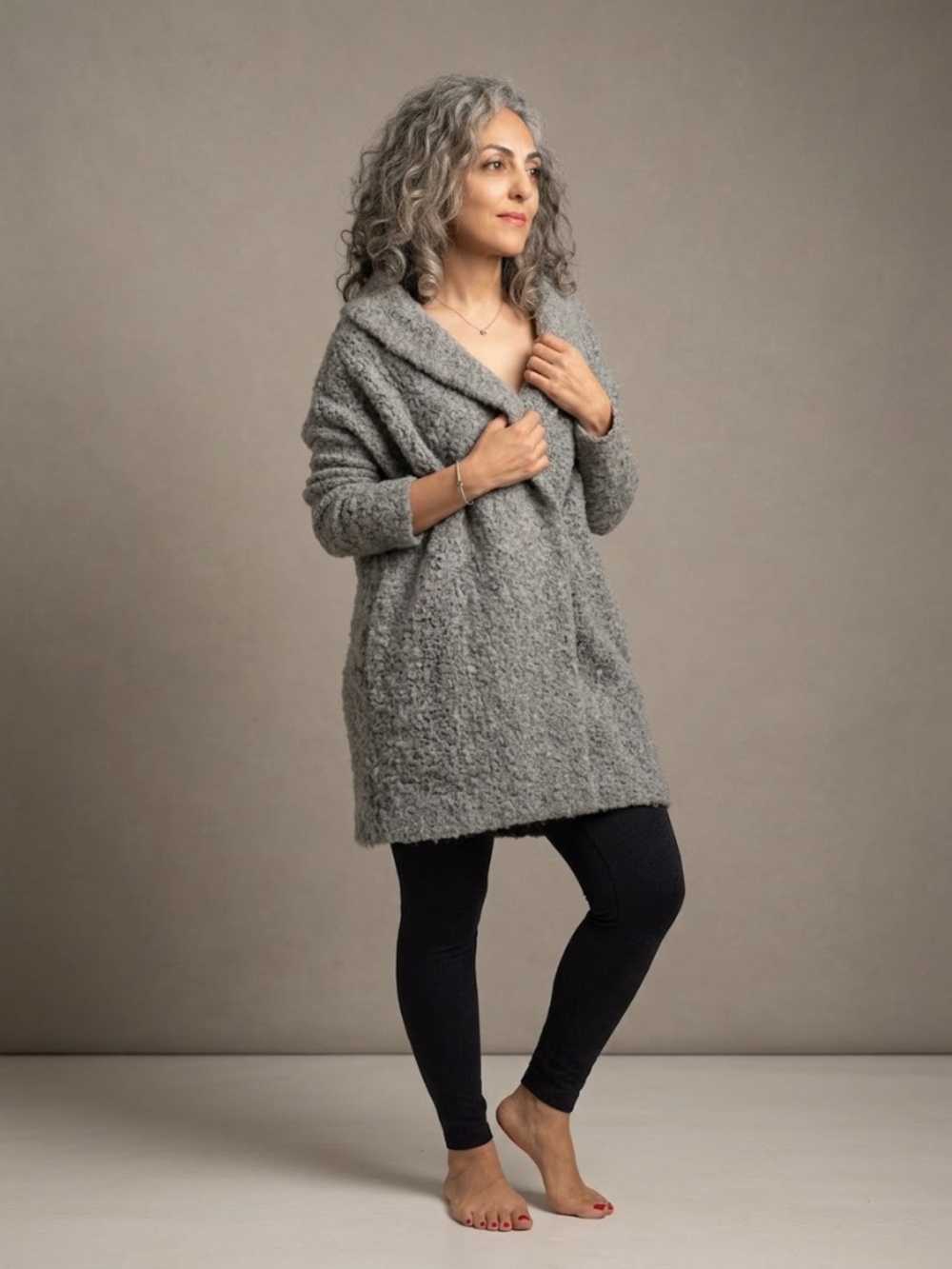 Joie Cozy Gray Knit Cardigan Sweater with Pockets | One Size